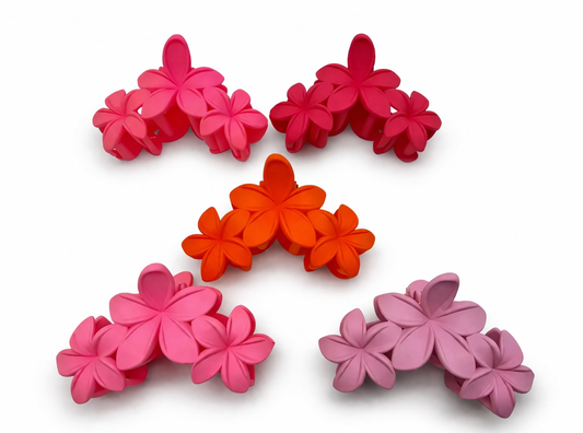 Haarklammer Blumen Pink-Orangetöne Tropisch Urlaub Strand Sommer Yehwang