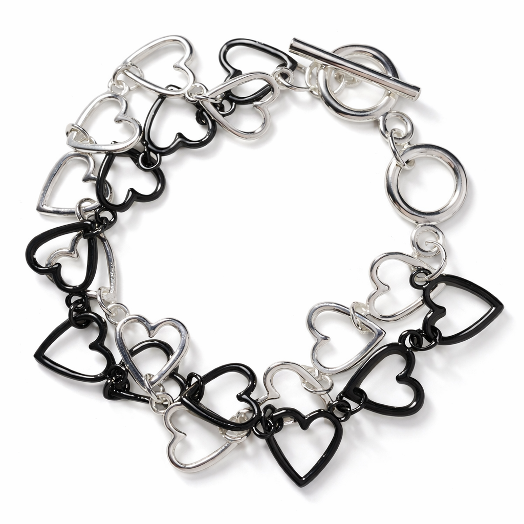 Armband Doppelreihe Herzkette  goldfarben silberfarben nickelfrei Amorino