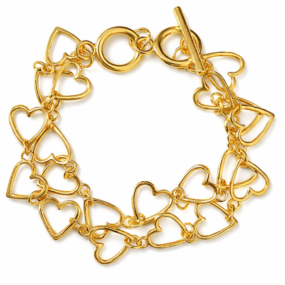 Armband Doppelreihe Herzkette  goldfarben silberfarben nickelfrei Amorino