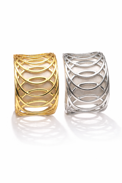Armreif Silber Goldfarben Kreis Modern Trend Kombinierbar Nickelfrei Cosmos