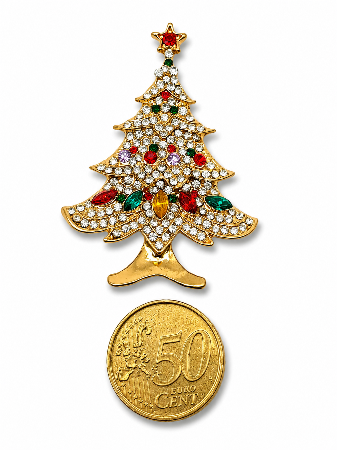Broche Weihnachtsbaum Tanne Perlen Straß Christmas