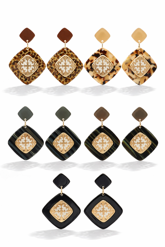 Biba Ohrringe Ohrhänger muster schwarz goldfarben nickelfrei tiger leoparden