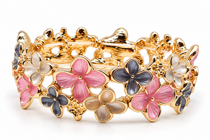 Armband Elastisch Blumen Floral Pastell Ardoné Nickelfrei