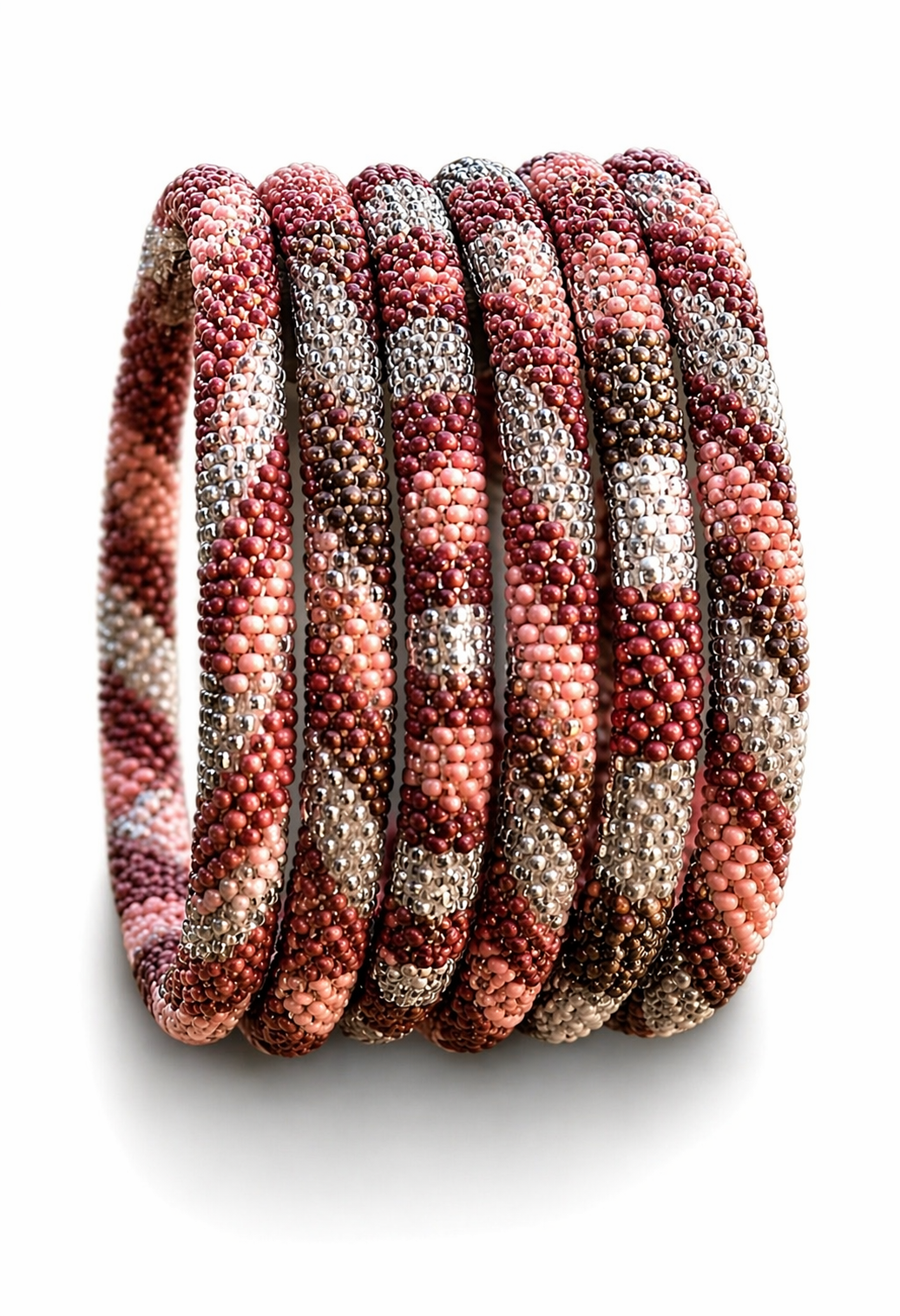 Armband Roll-Armbänder in Altrosa, Taupe Töne verschiedene Muster Biba