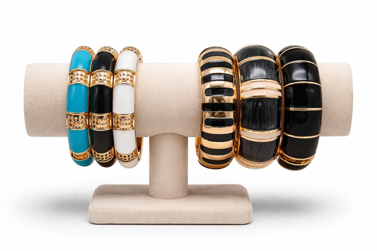 Armband Klapp-Armband Goldfarben Schwarz Weiß Blau Nickelfrei Yehwang