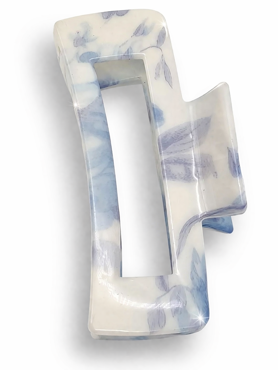 Haarklammer Haarspange Haarschmuck creme Jeansblau oval rechteckig Yehwang