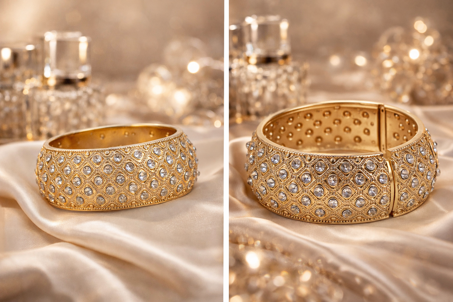 Armband Klapp-Armband Goldfarben Straß Orientalisch Nickelfrei Yehwang