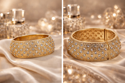 Armband Klapp-Armband Goldfarben Straß Orientalisch Nickelfrei Yehwang