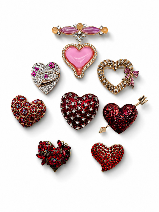 Brosche herzen Rot Rosa Liebe Romantik Passion Amor Amore Leben