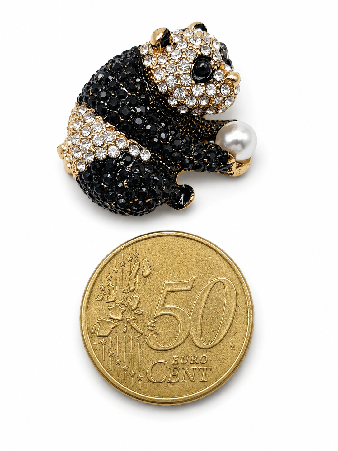 Brosche Panda Schwarz Weiß süß Bärchen Bambus
