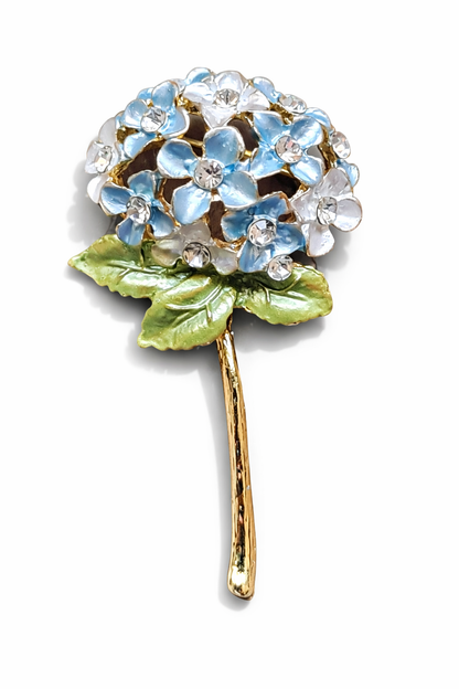 Brosche Hortensie Anstecknadel Lila Blau Rosa Weiß Garten Strauch