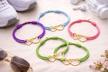 Armband Stoffarmband Herz bunt Liebe Romantik Freundschaft Nickelfrei Yehwang