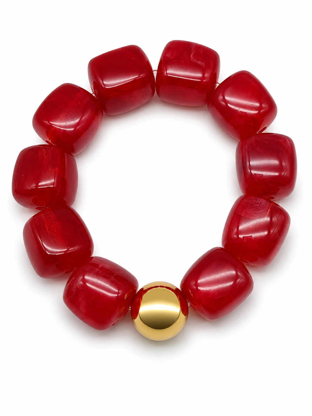 Armband Bricks Bunt elastisch Rot Gelb Schwarz Petrol Grün Goldfarben