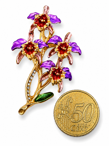 Brosche Orchidee Blumen Tropen Amazonas Anstecknadel Unisex Garten