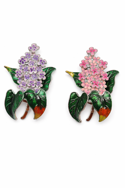 Brosche Edelflieder Flieder Rosa Lila Blumen Blüte Modeschmuck