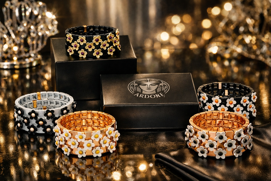 Armband Nickelfrei 3er set stretch elastisch schwarz daisy blumen froh glück geschenk Ardoné