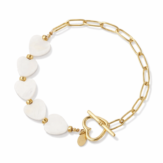 Armband Muschelherzen Herzform Verschluss Urlaub Strand Sommer Nickelfrei Yehwang