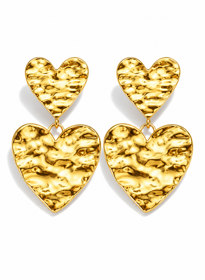 Ohrringe Ohrhänger Silber-Goldfarben nickelfrei liebe Romantik Herz Yehwang