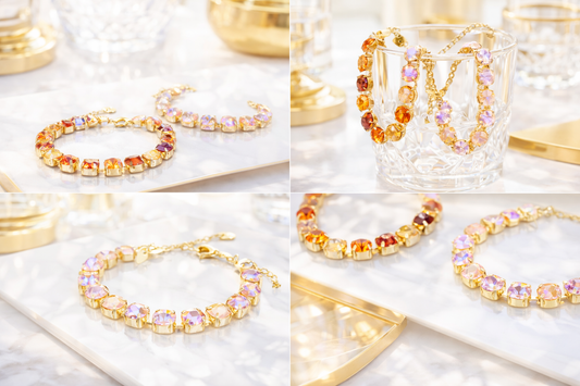 Armband Auffällige Strass-Steinchen Hellen und Dunklen Farben Luxus Biba