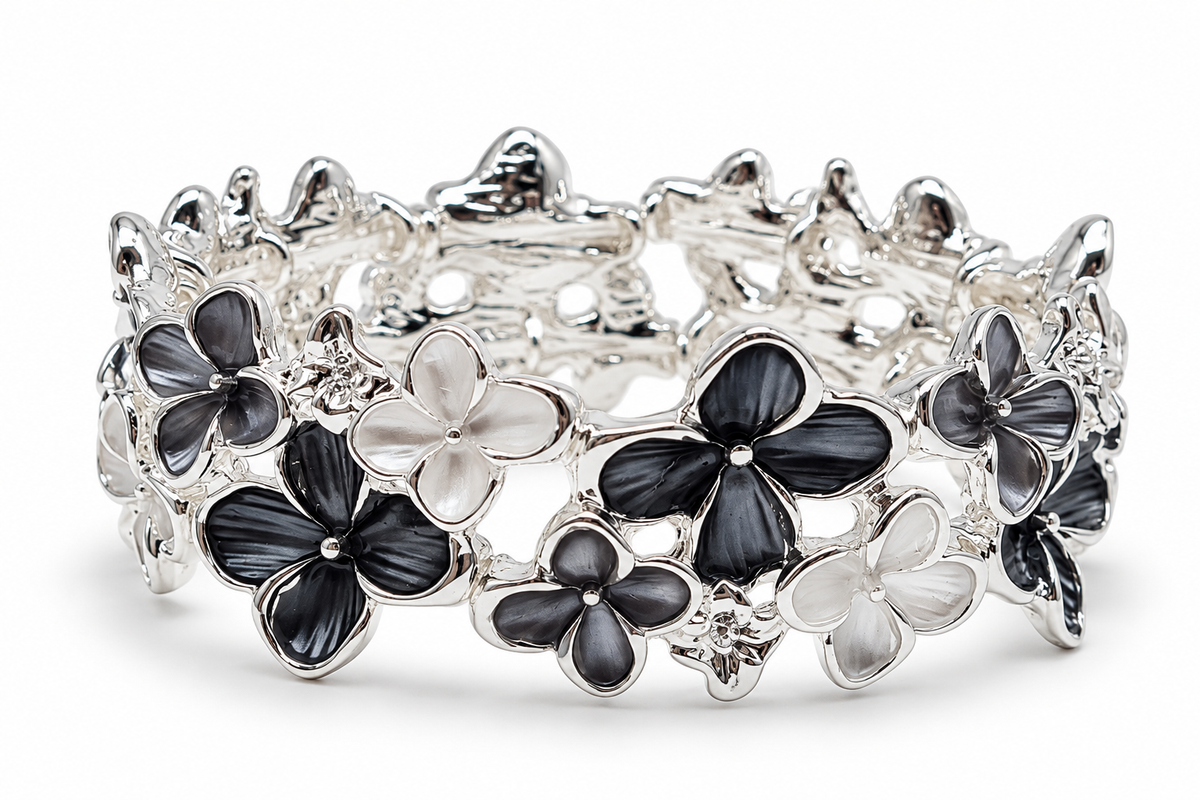 Armband Elastisch Blumen Floral Pastell Ardoné Nickelfrei