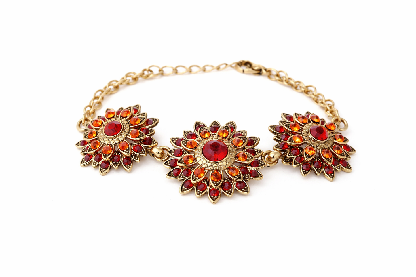 Armband Blossom Bijoux Kristall Strass Armband Schwarz Rot Weiß Statement