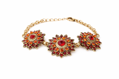 Armband Blossom Bijoux Kristall Strass Armband Schwarz Rot Weiß Statement