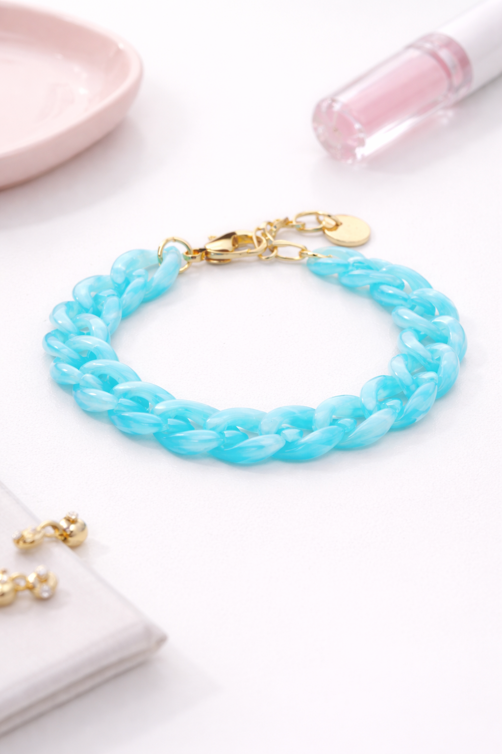 Armband Türkis Chains Trendy Hellblau Gliederkette Liet & Joliet
