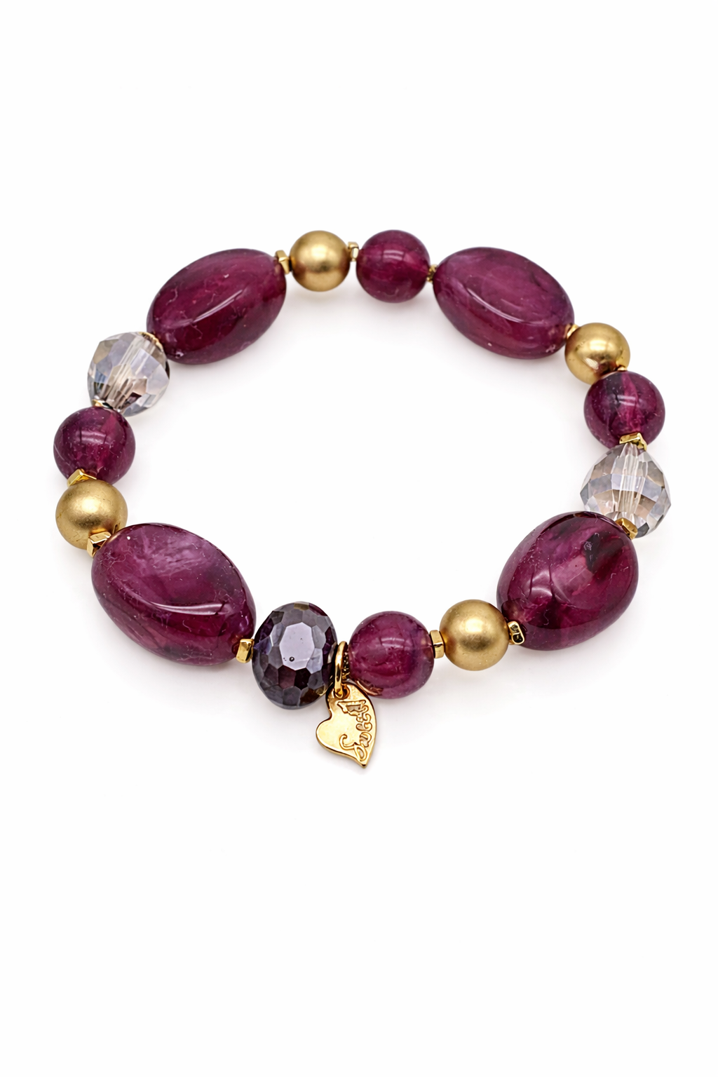 Armband elastisch Weinrot-Lila Töne Elegant, Stilvoll Nickelfrei Sweet7 Bordeaux