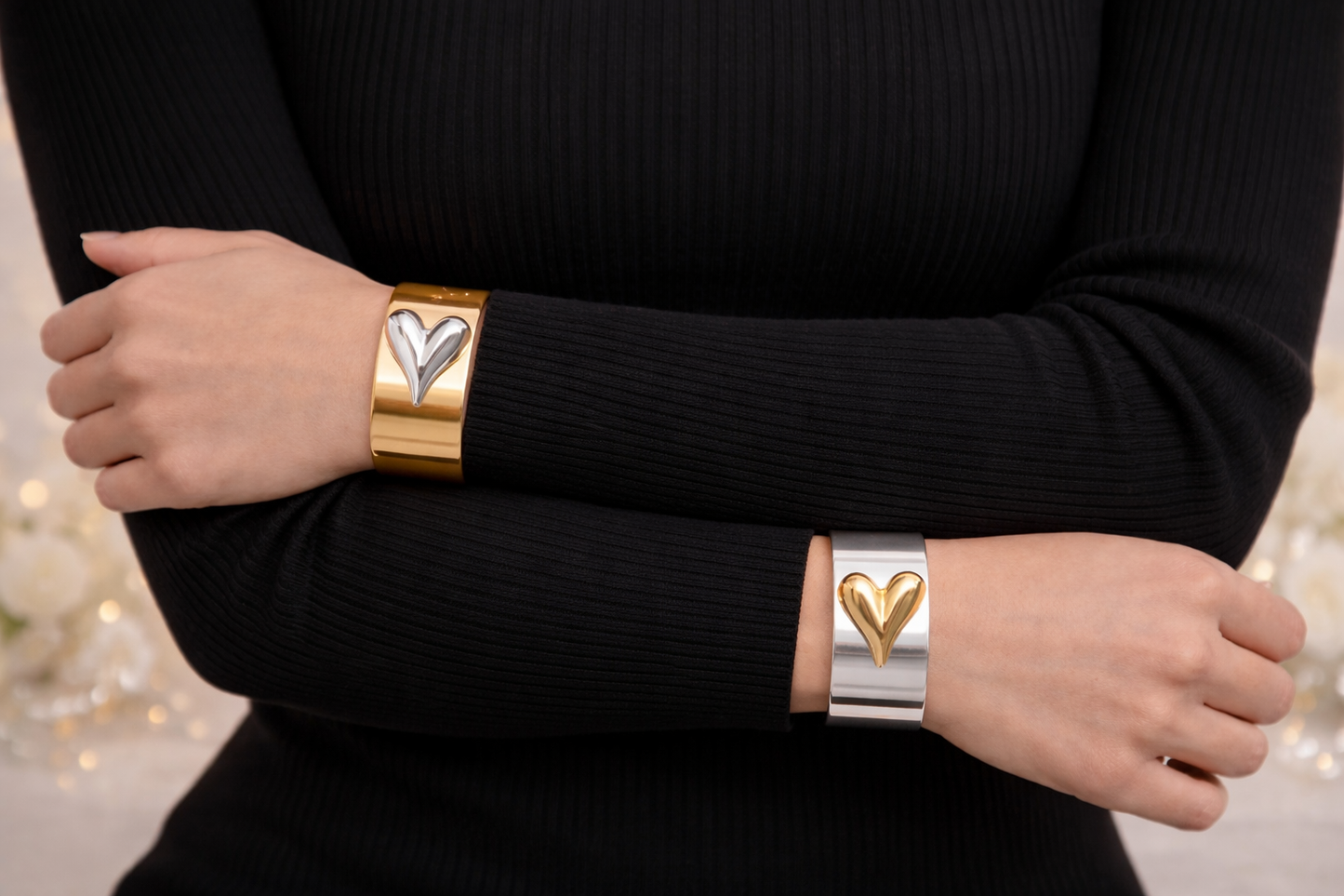 Armband Armreif Silberfarben Goldfarben Herz liebe romantik geschenk Nickelfrei Ardoné