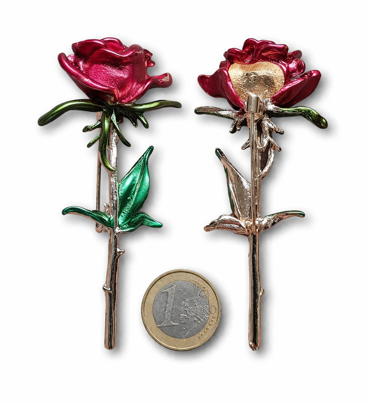 Brosche Rote Rose Königin Blumen Blüte Rot Anstecknadel
