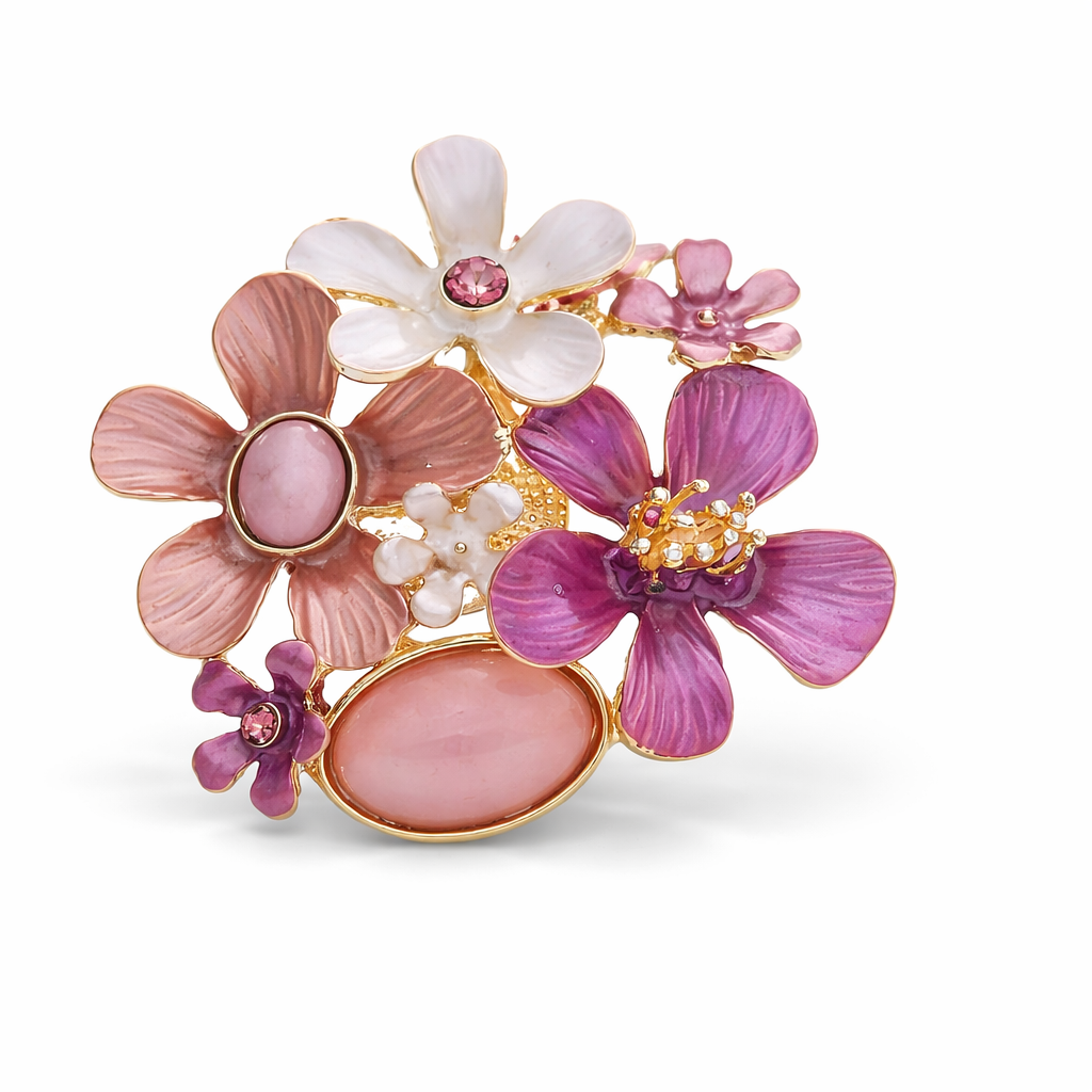 Brosche Blumen Blau Türkis Rosa Magnet Anstecknadel Trend 2026