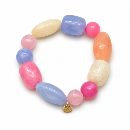 Armband elastisch bunte Süßigkeiten Candy Biba Rosa Pink Orange Hellblau