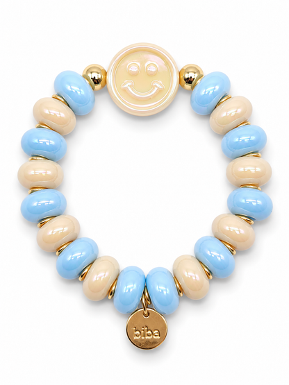 Armband Smiley elastisch bunte Süßigkeiten Candy Biba Rosa Pink Orange Lila