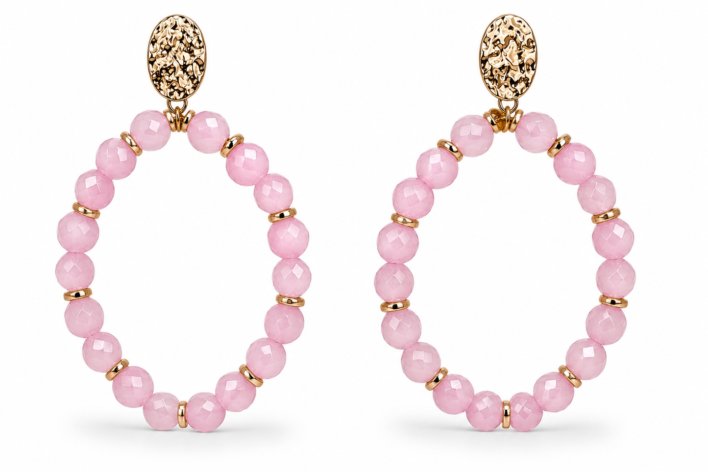 Ohrringe Ohrhänger Rosa Goldene Akzente Nickelfrei Sweet7 Oval