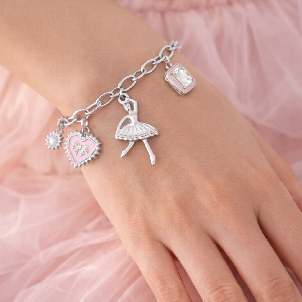 Armband Charm-Armband bunte Tänzerin Silber- und Goldfarben Nickelfrei Yehwang