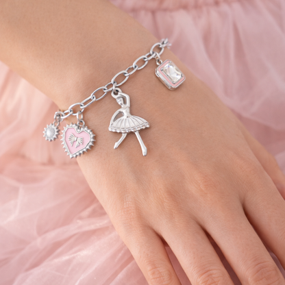 Armband Charm-Armband bunte Tänzerin Silber- und Goldfarben Nickelfrei Yehwang