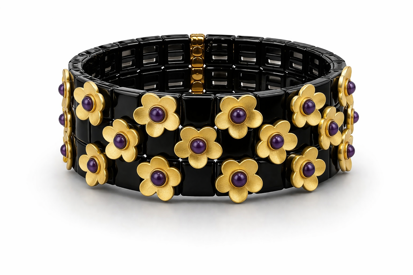 Armband Nickelfrei 3er set stretch elastisch schwarz daisy blumen froh glück geschenk Ardoné