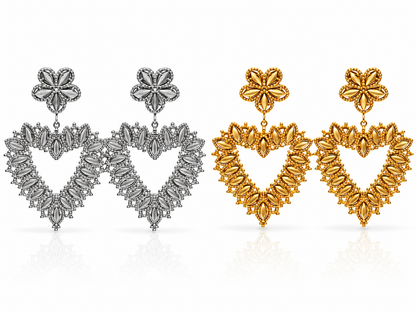 Ohrhänger gold- Silberfarben herz Blume nickelfrei liebe romantisch Trend Yehwang