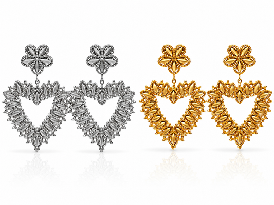 Ohrhänger gold- Silberfarben herz Blume nickelfrei liebe romantisch Trend Yehwang