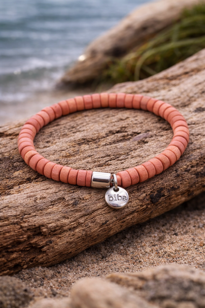 Armband elastisch mit kleine Holzperlen in verschiedene Farben Natur Biba