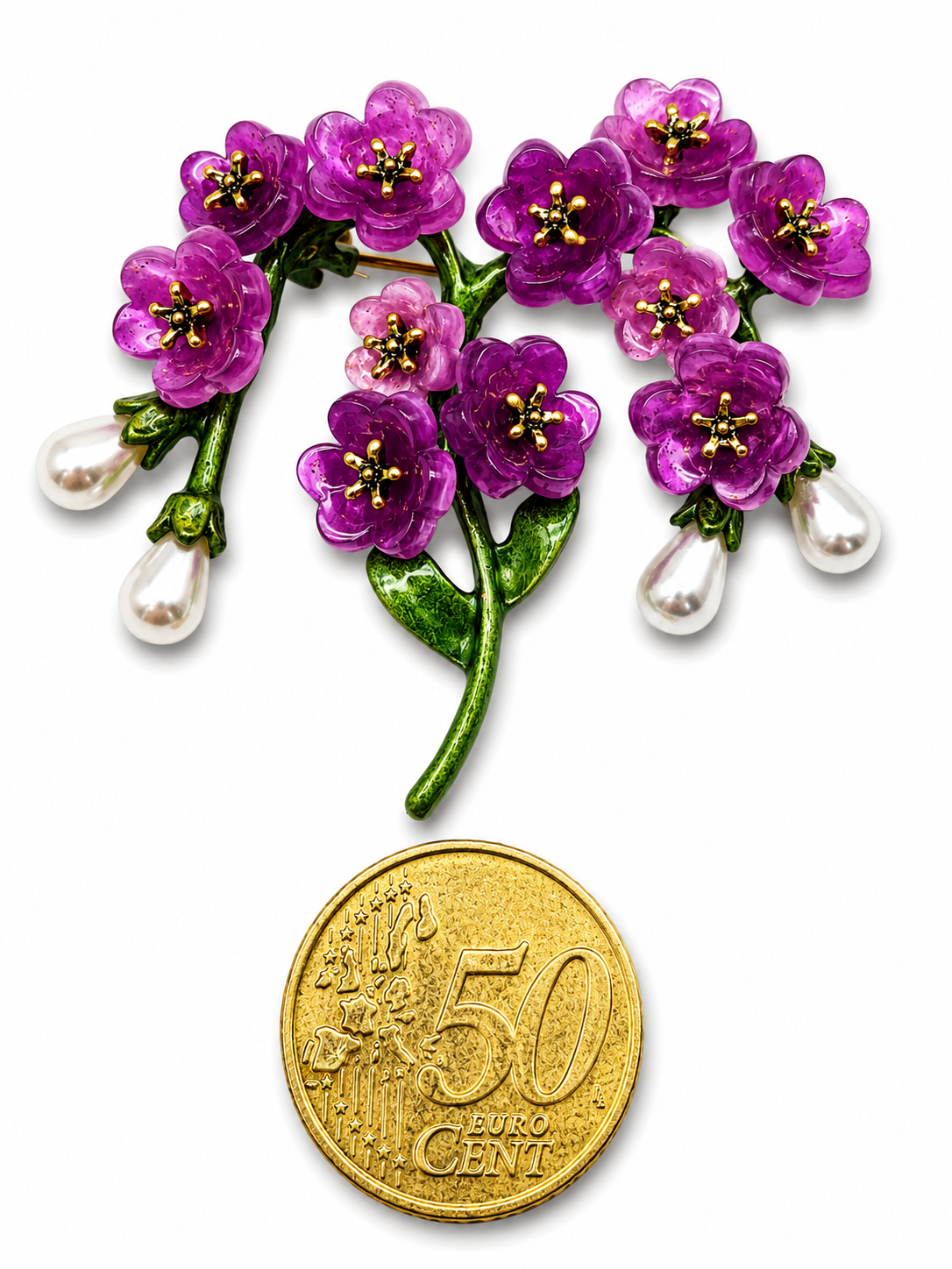 Brosche Blumen Lebensbaum Sonnenblumen Tulpen Biedemeier
