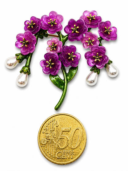 Brosche Blumen Lebensbaum Sonnenblumen Tulpen Biedemeier