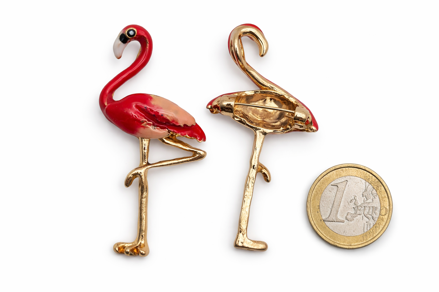 Brosche Flamingo Vogel Exotik Auffällig Grazie Eleganz Natur