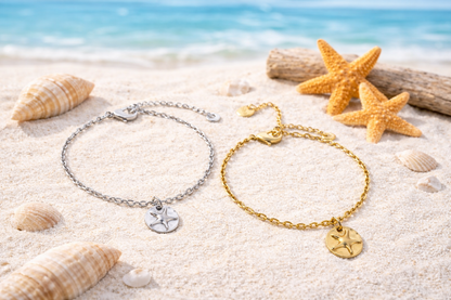 Armband Bettelarmband Matt Silberfarben Matt Goldfarbenem Seestern Biba