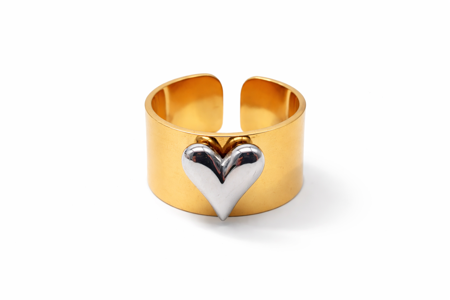 Ring verstellbarer Ring Nickelfrei Gold Silber herz liebe Romantik treue Amorino