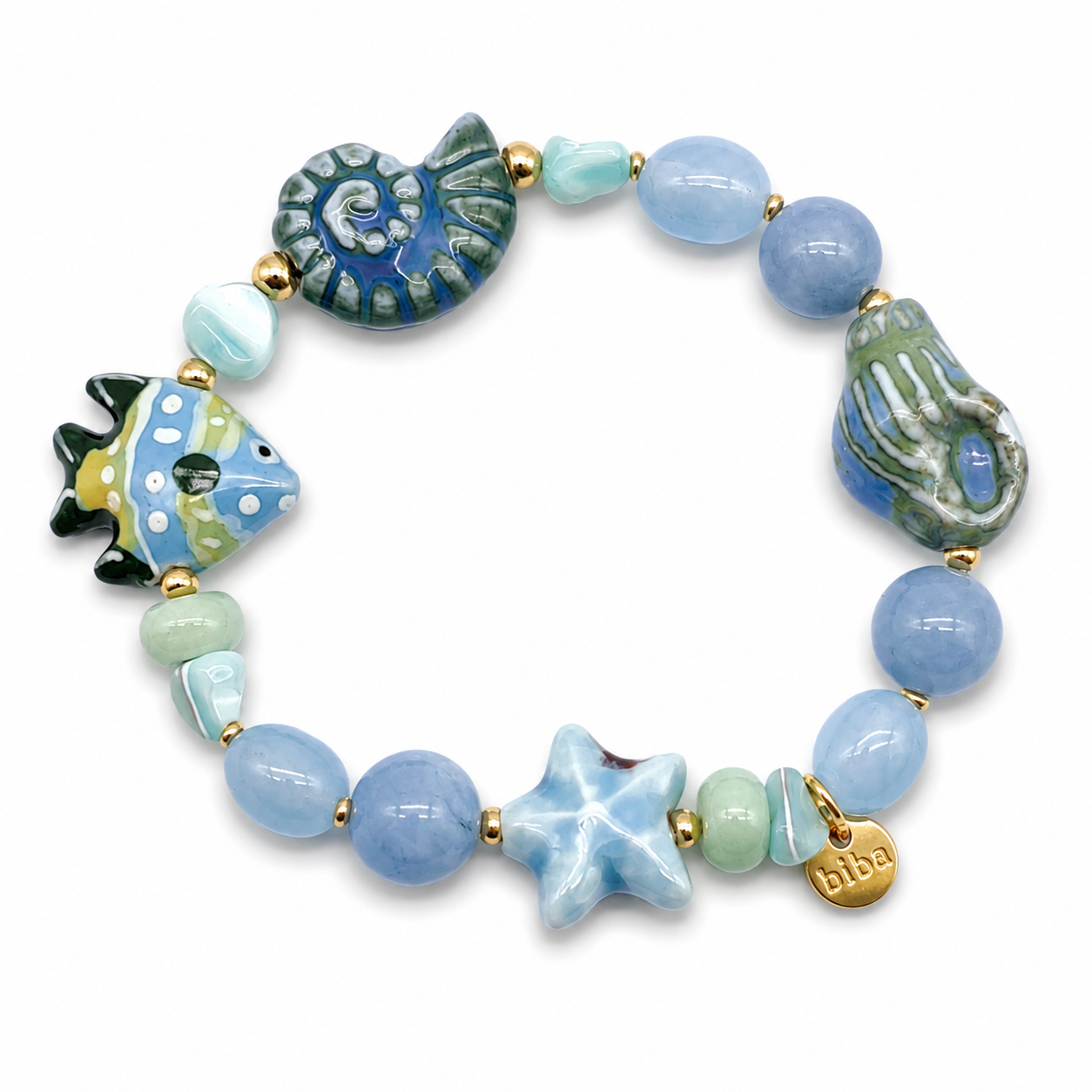 Armband elastisch Biba Ocean Suprice Fische Seestern Muschel