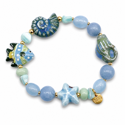 Armband elastisch Biba Ocean Suprice Fische Seestern Muschel