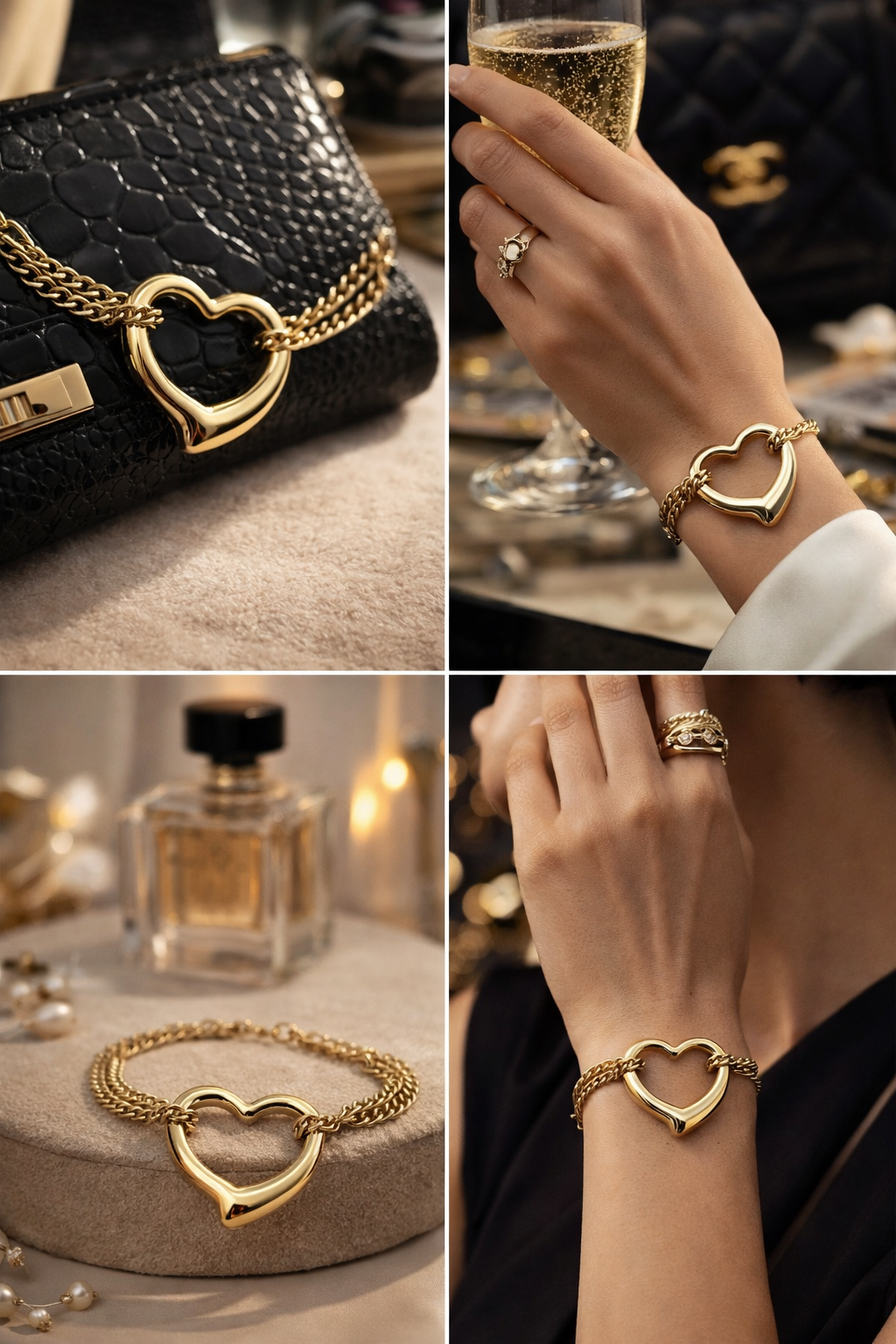 Armband Goldfarbenes Doppelarmband Herz Trend Sommer Liebe 2026 Cosmos