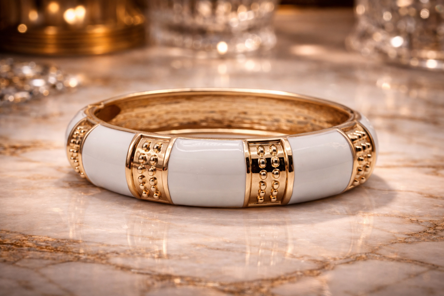 Armband Klapp-Armband Goldfarben Schwarz Weiß Blau Nickelfrei Yehwang