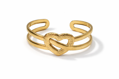 Armband Armreif goldfarben Nickelfrei Herz Schmetterling Cosmos